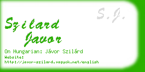 szilard javor business card